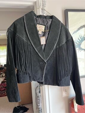 Cripple Creek Black Suede Fringe Jacket